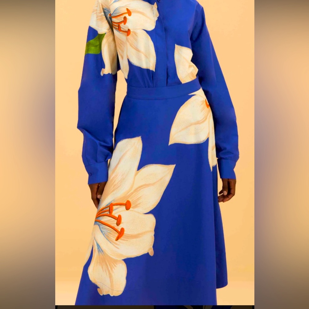 Farm rio blue floral skirt